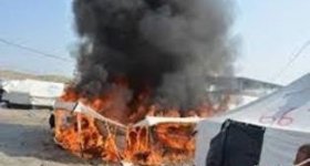 حريق يلتهم مخيمات النازحين جنوبي بغداد