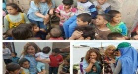 ليلى علوي تزور مخيمات اللاجئين السوريين ...