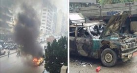 ‏سائق اجرة فلسطيني يحرق نفسه ومركبته ...