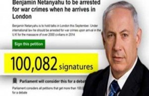 أكثر من 107 آلاف يوقعون عريضة في بريطانيا لاعتقال نتنياهو