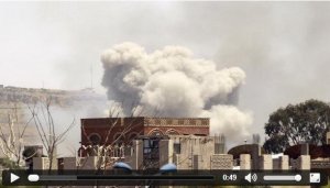 بالفيديو... اليمن: انفجارات تهز صنعاء وتدمير القصر الجمهوري في تعز