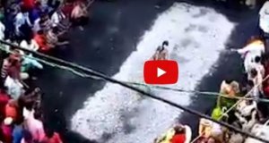 فيديو.. هندية تسقط في فحم مشتعل أثناء استعراض