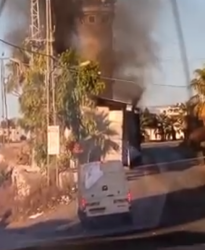 احراق برج عسكري للاحتلال على مدخل بيت أمر وإصابة عدد من الجنود